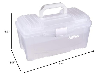 ArtBin Twin Top 17-Inch Craft Supply Box with Handle, Translucent