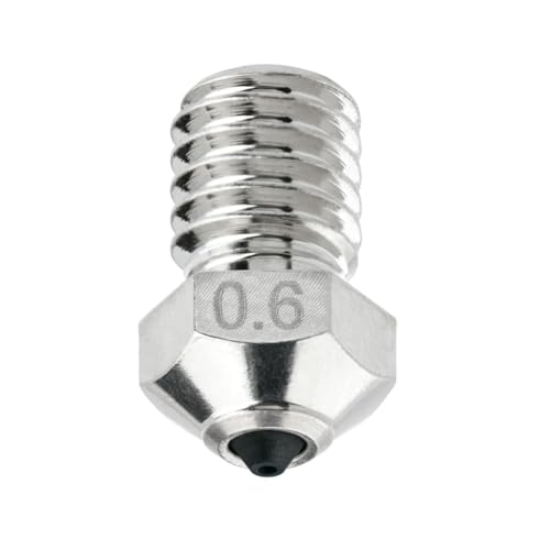 Diamond PCD Nozzle 0.6mm for E3D V6 Hotend, Prusa i3 MK3S / MINI, Anycubic i3 Mega/Kobra/Kobra Neo 3D Printer and More, Hardened High Precision, Nickel Plated Copper - size: Diamond PCD, style: 0.6mm Nickel Plated Copper