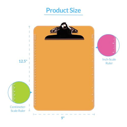 Plastic Clipboard with Spring Clip, Assorted Colors, 6 Pack - style: Spring Clip