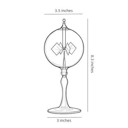 Large Transparent Solar Power Crookes Radiometer Sun Light Energy Spinning Vanes Windmill Gift Home - color: Transparent