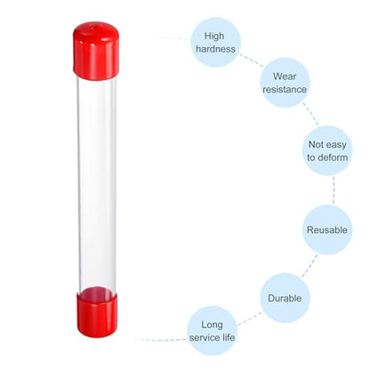 PATIKIL Clear Rigid Tube Round Plastic Tubing 305mm/ 12 ‘’ Length, 32 Set - color: Red,Clear, size: 0.83"x1"
