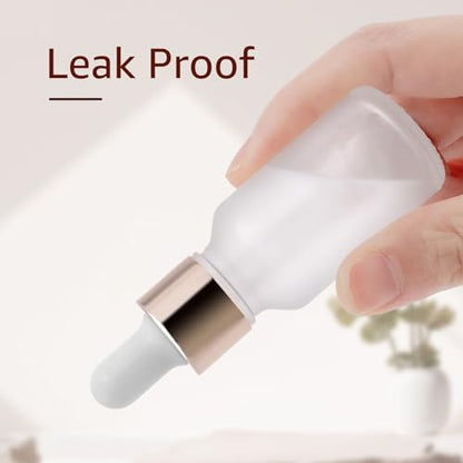 30 Pack 15ml Frosted Glass Sample Dropper Bottles, Rose Golden Caps - color: Frosted, size: 15mL-30pcs