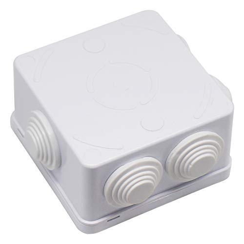 Zulkit Junction Box ABS Plastic Dustproof Waterproof IP55 Universal Electrical Boxes Project Enclosure White 3.4 x 3.4 x 2 inch (85 x 85 x 50mm) - size: 3.4" x 3.4" x 2"