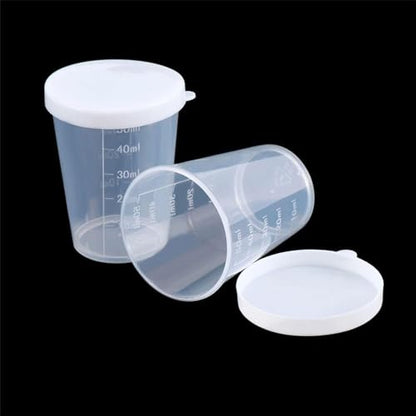 10Pcs 50ml Plastic Transparent Measuring Cups With Lid Test Calibration Liquid Container Measuring Tools