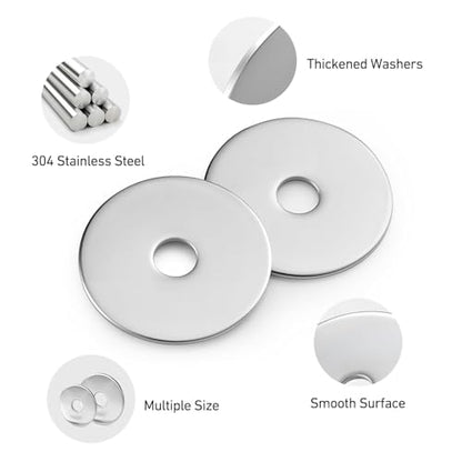 1500PCS M3 Flat Washers, 304 Stainless Steel 18-8, Thickened M3 Metric Washers for Screws and Bolts, 3.2mm ID x 7mm OD - color: Silver, size: M3