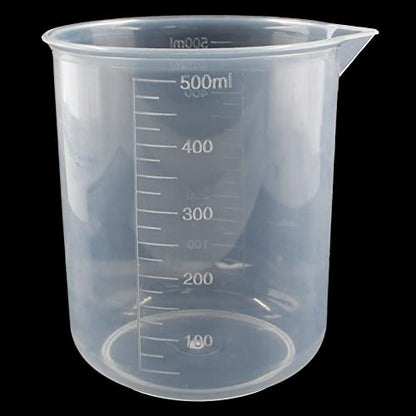 Waziaqoc 500ml/17.1oz Plastic Graduated Beaker, Transparent - color: 1pc, size: 500 ml