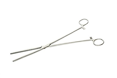 SE 12-Inch Stainless Steel Straight Forceps - Self-Locking, Serrated Tip for Precision Grip and Clamping - Perfect for Crafting, Fishing Tasks, Jewelry Making, and More! -612FS - size: 12", style: Straight