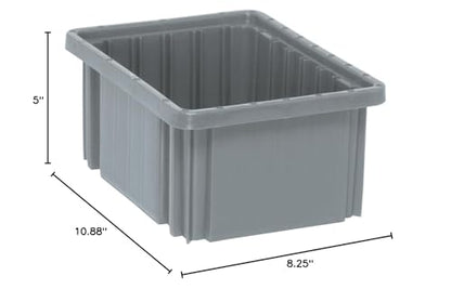 Quantum Storage DG91050 Dividable Grid Heavy Duty Part Organizer Bins - 10-7/8" x 8-1/4" x 5" - 20 Pack - color: Gray