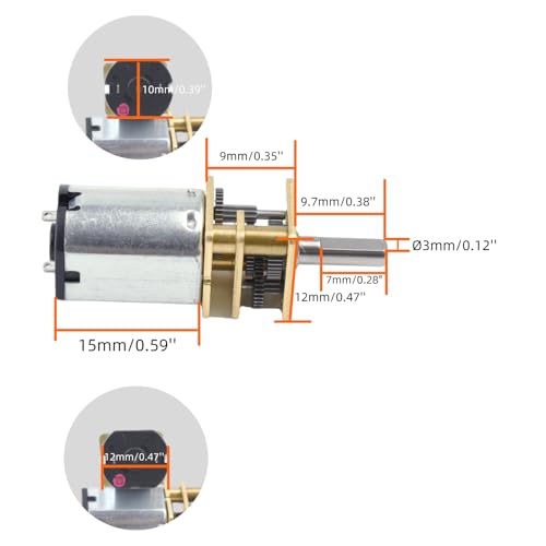 CHANCS Electric Mini DC Gear Motor N20 DC Gearbox Motor DC 3V 145RPM Reduction Motor for Electronic Toys Mechanical Arms 3PCS - size: 3V 145RPM, style: 3PCS