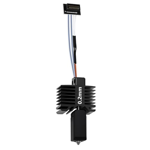 【Upgraded All-Metal Hotend】0.2mm Hardened Steel Nozzle Hotend Assembly for Bambu Lab P1S/P1P Printers, 24V 48W Ceramic Heater with High-Temp Thermistor Replacement Hotend for P1 Series 3D Printers - size: 0.2mm, style: P1 Series