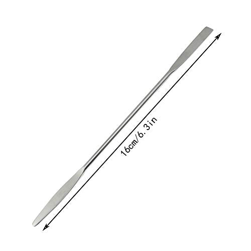 Stainless Steel Lab Laboratory Mini Double-Ended Spatula Semi-Micro Shovel Tapered Arrow End Flat Ends 50 mm X 9 mm
