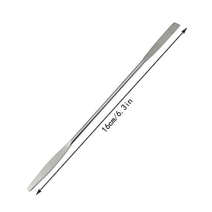 Stainless Steel Lab Laboratory Mini Double-Ended Spatula Semi-Micro Shovel Tapered Arrow End Flat Ends 50 mm X 9 mm