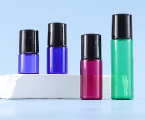 20 Pack Set 1ML Mini Sample Roll Glass Bottles for Essential Oils Roller Refillable Perfume Roll Bottle (1ML Blue) - color: 1ML Blue