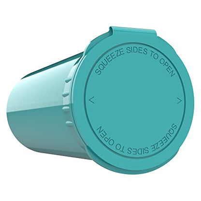 Dragon Chewer 13 Dram CR Plastic Packaging Pop Top Containers - Child Resistant Travel Holder Vial Bottles - 315 qty (Aqua) - color: Aqua