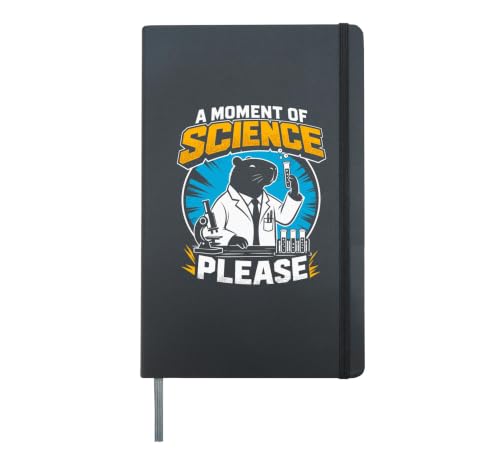A MOMENT OF SCIENCE PLEASE Microscope Lab Science Fair Hardcover Journal, Black