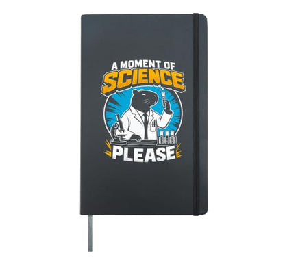 A MOMENT OF SCIENCE PLEASE Microscope Lab Science Fair Hardcover Journal, Black