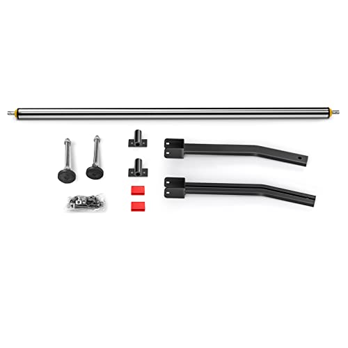 Model RX27 Fullsize Steel Three-Bar Van Ladder Roof Racks with Middle Adjustable Bar and Cargo Roller - Black - color: Black, size: 3 Bars