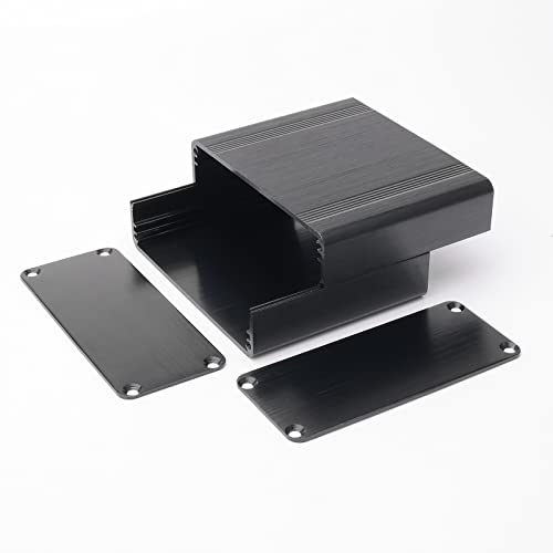 Aluminum Junction Box 70x88x38mm Black with Screwdriver for DIY - size: 2.75x3.46x1.5 inch(LHW)