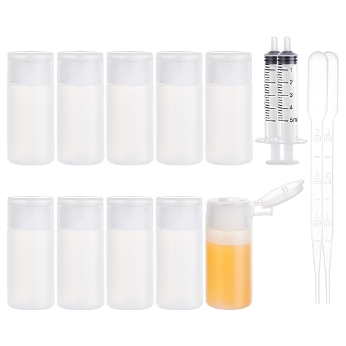 BENECREAT 10 Pack 1oz Travel Bottles Small Travel tubes Plastic Flip Cap Sample Bottle Refillable Travel Bottles for Makeup, Liquid, Cosmetic Toiletries Product - size: ['30 ml']