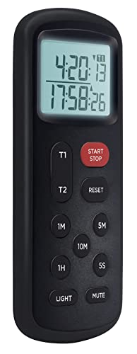 Lavatools KT8 Digital Kitchen Dual Timer & Stopwatch, Backlight, Ultra Loud Alarm, Mute Function, Quick-Set Buttons, Hang Hole, Magnetic for Cooking and Classroom with Lanyard - color: Sesame