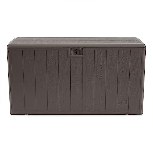 Plastic Development Group Deck Box, Standard Close, Driftwood, 105 Gal - color: Driftwood, size: 105 Gallon, Standard Closure