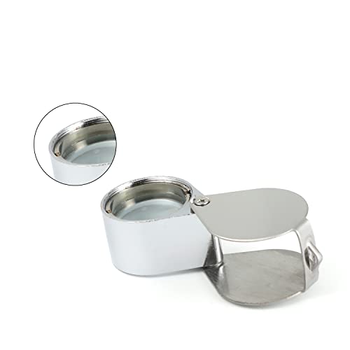 Othmro 1Pcs Magnifier 10X Lens Diameter 21mm Whistle Shape Foldable Jewelry Loupe Magnifying Glass Silver - color: 10 X/21mm