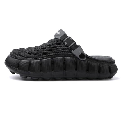 Men's Women's Cloud Clogs, EVA Thick Platform Slip On Non Slip Garden Shoes - color: Black, size: 9.5-10.5 Women/8.5-9.5 Men