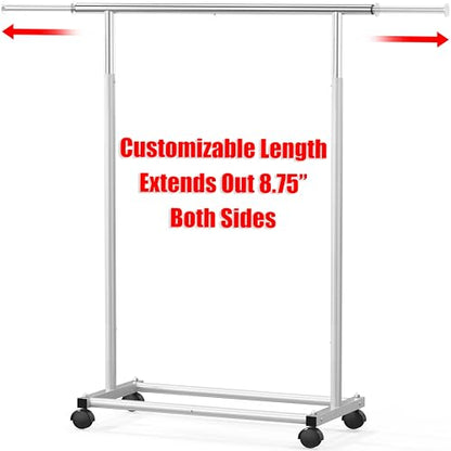 Simple Houseware Standard Rod Garment Clothing Rack, Silver - color: Silver