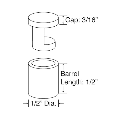 OUTWATER Sign Standoff 1/2" Diameter x 1/2" Barrel Length Brushed Stainless Finish Eco Easy Edge It No Drill Standoff Pack of 8 - size: 8 Piece Pack