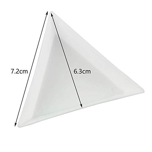 Tegg Sorting Tray 10PCS White Plastic Triangular Beads Sorting Trays Storage Container Plates for Beads Gems Crystals Nails