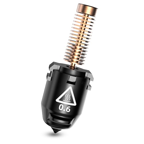 FLASHFORGE Adventurer 5M Nozzle Assembly, 32mm³/s High Flow, 35S Fast-Heat 200℃, 3S Quick-Release 3D Printer Hardened Steel Nozzle Parts for AD5M/ AD5M Pro (0.6mm) - size: 0.6mm