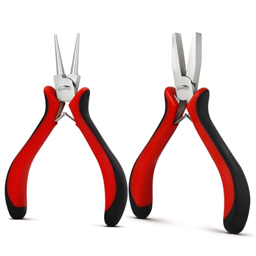2-Piece 5-Inch Jewelry Pliers Set, Round Nose and Flat Nose Plier