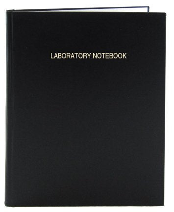 BookFactory Lab Notebook (0.25" Grid), Black, Hardbound, 48 Pages - color: Black, size: 8 x 10 - 48pg