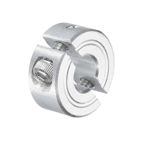 uxcell Double Split Clamp-On Shaft Collar 1/4" Bore, Aluminum Alloy - size: 1/4"