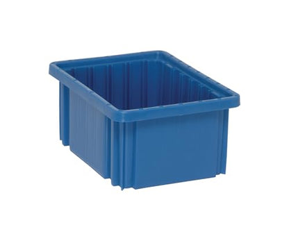 QUANTUM STORAGE SYSTEMS DG91050BL Dividable Grid Storage Container, Heavy-Duty Stackable Plastic Parts Bin for Warehouse, Assembly & Industrial Organization, 10-7/8" x 8-1/4" x 5", Blue, 20-Pack