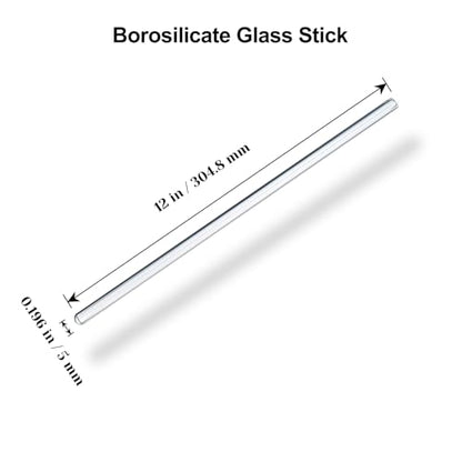 15 Pack Long Thin Glass Stirring Rods, 5mm x 12 Inch, for Tall Beakers - size: 12 inch 5 mm