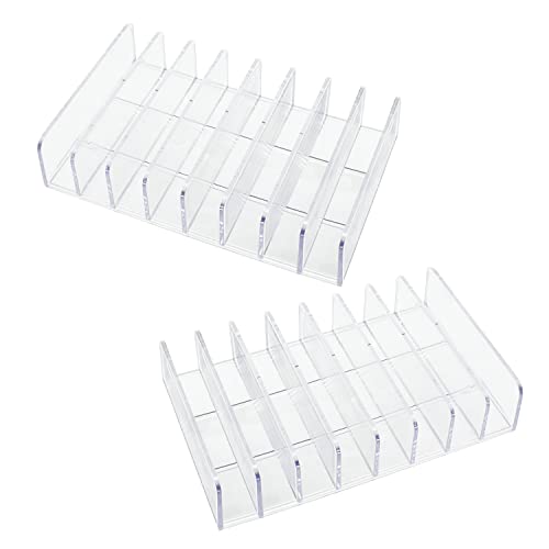 Clear Eyeshadow Makeup Organizer 2Pcs, 8Slot Acrylic Desk Organizer - color: 8-Sections