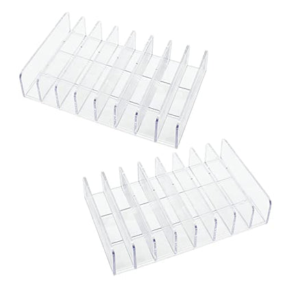 Clear Eyeshadow Makeup Organizer 2Pcs, 8Slot Acrylic Desk Organizer - color: 8-Sections