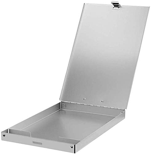ZCZN Aluminum Storage Clipboard, Clipboard Box, Form Holder, Suitable for School, Office, Jobsite or Medical Staff, 9.25 x 13.78 Inches, Silver