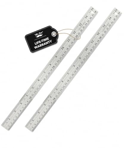 Mr. Pen- Metal Straight Edge Ruler, 2 Pack, 15 Inch - color: Silver, size: 2 Pack, 15 inch