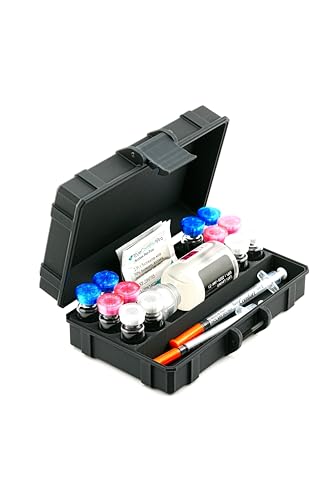 12-Slot 3 ml Vial Case with 30ml & Syringe Storage| Organizer for GLP-1, Peptides, Research - size: 12 x 3ml 1 x 30ml + Storage