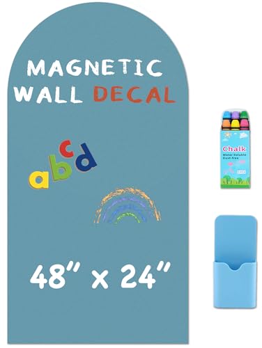 Arch Magnetic Wall Decal - 48" x 24" Matte Finish Chalkboard Sticker for Wall - Magnetic Board for Home(Celadon) - color: Celadon, size: 48"W x 24"H