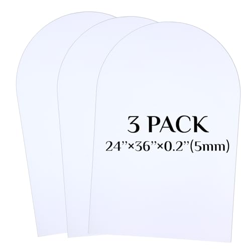 Novabright 3 Pcs Arched Foam Board 24 x 36 Inches PVC Foam Poster Board Waterproof for Signs School Projects Handicrafts Artistic Creation Indoor Outdoor(White) - color: White