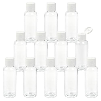 TRENDBOX 12 Pack Plastic Empty Bottles with Flip Cap for Shampoo, Lotions, Liquid Body Soap, Cream (2 oz / 60 ml) - size: 12 Pack (2 oz)