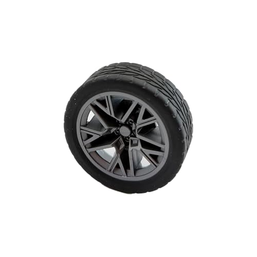 10PCS Toy Wheel Model Car Wheel with 5PCS Round Rod Shaft Axles for DIY Model Toy RC Car Truck Robot Building Project (2.5x45mm) - style: 2.5x45mm