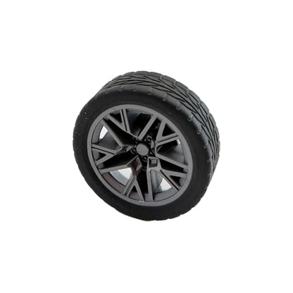 10PCS Toy Wheel Model Car Wheel with 5PCS Round Rod Shaft Axles for DIY Model Toy RC Car Truck Robot Building Project (2.5x40mm) - style: 2.5x40mm