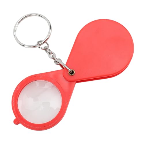 Keychain Magnifying Glass, 10X Folding 32mm - color: Red