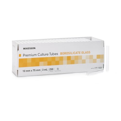 McKesson Glass Culture Tubes, 3 mL, 250 ct