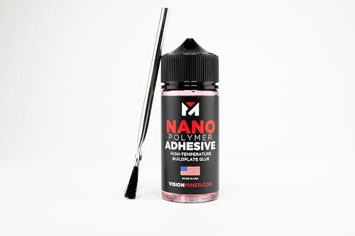 Nano Polymer Adhesive (50ml) - Ultimate 3D Printing Bed & Build Plate Adhesion - No Mess, Non-Toxic, Works for PLA, ABS, PEI, PEEK, Nylon, PC and More. Easy Application, Easy to Clean!