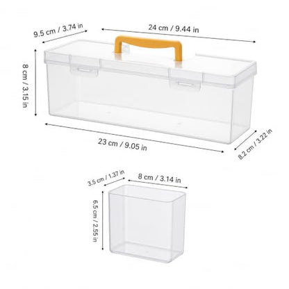 Tool Storage Box, Small Parts Organizer with 1 Outer Box & 6 Removable Dividers, Hardware Container Gift for Men Screws, Nuts, Electronics, Crafts, Fishing, Garage, Father's Day